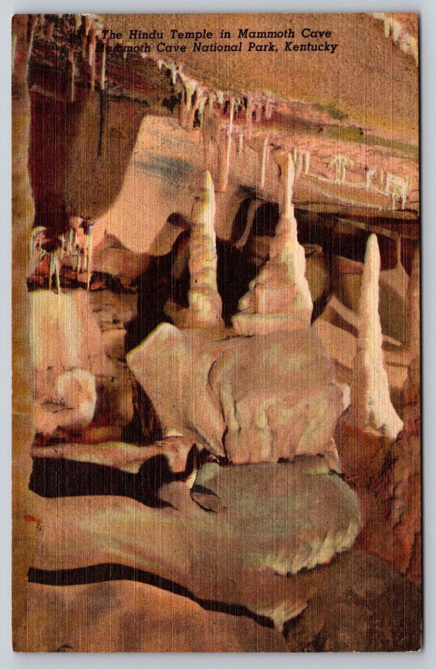 Vintage Linen Postcard Hindu Temple Mammoth cave National Park Kentucky 8B-H493